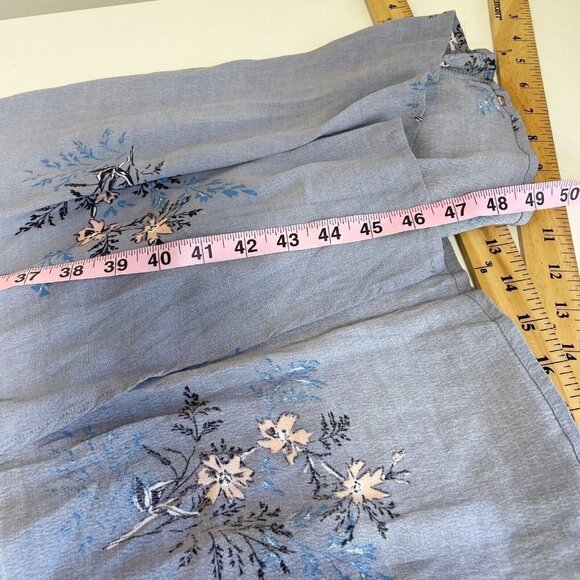 ASTR Gwyn Floral Cold Shoulder Maxi Wrap Dress Blue M V-neck Spaghetti Straps - Picture 9 of 9